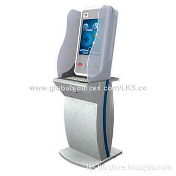 Prepaid Card Machine Kiosk with 19-inch Touch Screen and Privacy Covers for Banking Activities